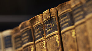 Old books on a shelf